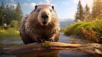 AI generated beaver high quality image photo