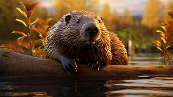 AI generated beaver high quality image photo