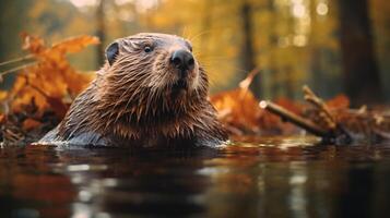 AI generated beaver high quality image photo