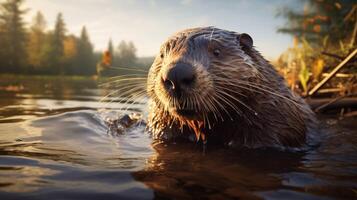 AI generated beaver high quality image photo