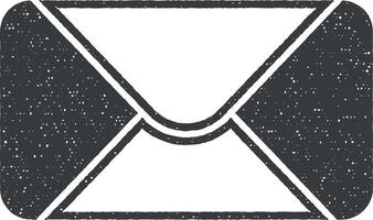 the envelope vector icon illustration with stamp effect