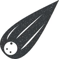 comet vector icon illustration with stamp effect