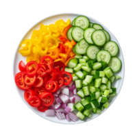 AI generated Fresh mixed vegetables in a bowl view isolated on transparent background png