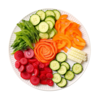 AI generated Fresh mixed vegetables in a bowl view isolated on transparent background png