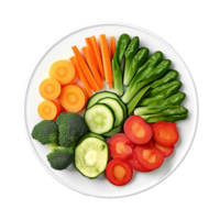 AI generated Fresh mixed vegetables in a bowl view isolated on transparent background png