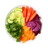 AI generated Fresh mixed vegetables in a bowl view isolated on transparent background png