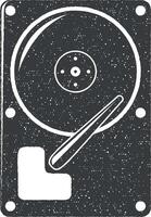 gramófono vector icono ilustración con sello efecto