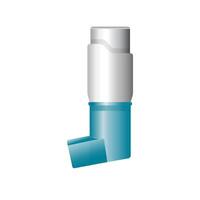 Asthma inhaler icon in color. Breath relieve help vector