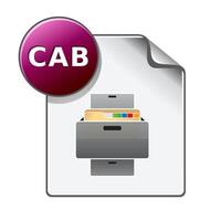 Cab file format icon in color. Compressed data computer vector