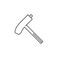 Allen key icon in thin outline style vector