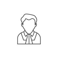 Judge avatar icon in thin outline style vector