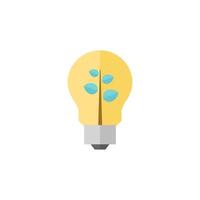 Light bulb icon in flat color style. Idea inspiration electricity light eco environment friendly vector