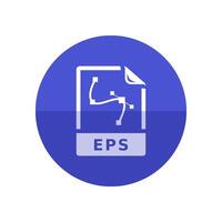 EPS file format icon in flat color circle style. Illustration vector printing imaging press print shop