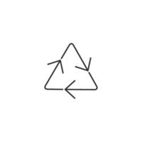 Recycle symbol icon in thin outline style vector