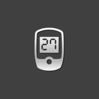 Cycle computer icon in metallic grey color style.Bicycle tool monitoring vector