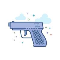 brazo pistola icono plano color estilo vector ilustración