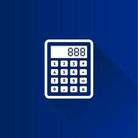 Calculator flat color icon long shadow vector illustration