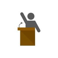 Auctioneer icon in flat color style. Business concept auction bidding bidder selling marketplace vector