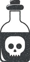 poisonous substance in the flask vector icon illustration with stamp effect