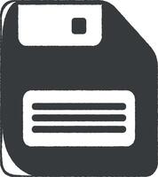 Floppy Disk vector icon illustration with stamp effect