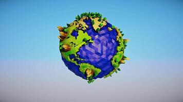 Realistic 4k Low Poly Earth Animation video