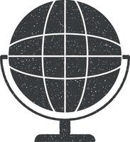 school globe vector icon illustration with stamp effect