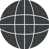 globe vector icon illustration with stamp effect