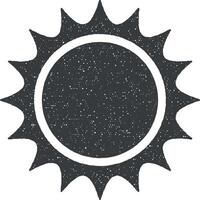 Sun vector icon illustration with stamp effect