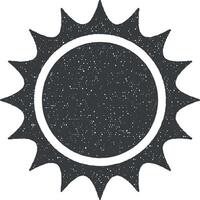 Sun vector icon illustration with stamp effect