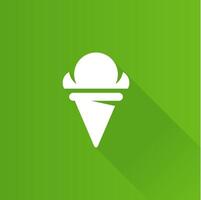 Ice cream flat color icon long shadow vector illustration