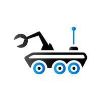 Space rover icon in duo tone color. Vehicle exploration planet vector