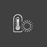 Thermometer icon in metallic grey color style.nature temperature snow winter vector