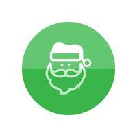 Santa Claus head icon in flat color circle style. Celebration Christmas December merry vector