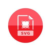 SVG file icon in flat color circle style. Computer software drawing scalable distribute data vector