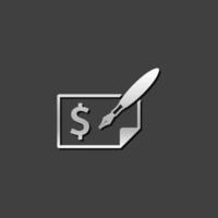 Check icon in metallic grey color style. Money banking buying vector