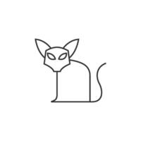 Cat icon in thin outline style vector