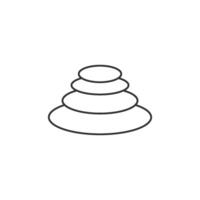 Stacked stone icon in thin outline style vector