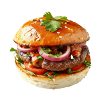 ai generato fatti in casa hamburger isolato su trasparente sfondo png