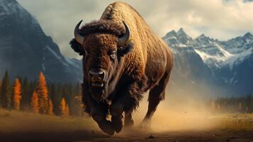 AI generated bison high quality image photo