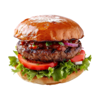 ai generiert hausgemacht Burger isoliert auf transparent Hintergrund png