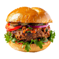 AI generated Homemade burger isolated on transparent background png