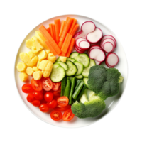 AI generated Fresh mixed vegetables in a bowl view isolated on transparent background png