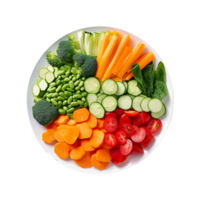 AI generated Fresh mixed vegetables in a bowl view isolated on transparent background png