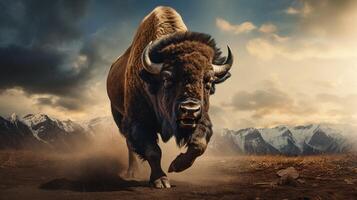 AI generated bison high quality image photo