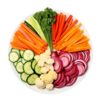 AI generated Fresh mixed vegetables in a bowl view isolated on transparent background png