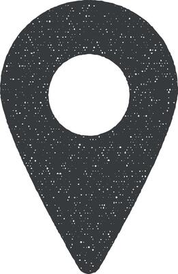 location pin vector icon illustration with stamp effect