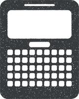 financial calculator vector icon illustration with stamp effect