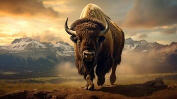 AI generated bison high quality image photo