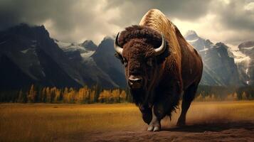 AI generated bison high quality image photo