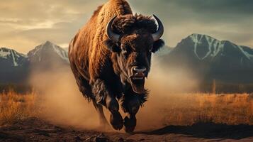 AI generated bison high quality image photo